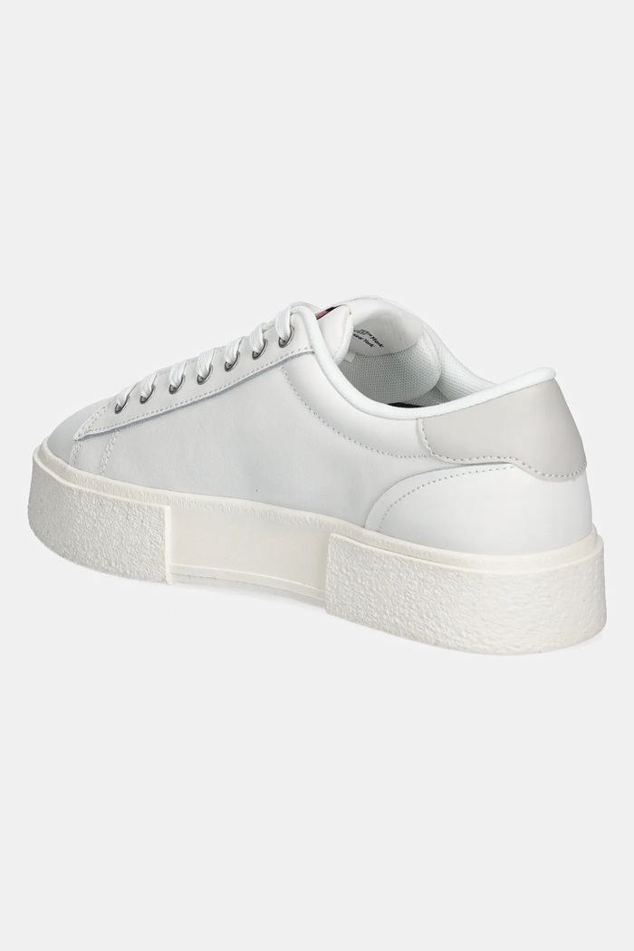 Παπούτσια Δερμάτινα sneakers Tommy Jeans TJW FLATFORM SNEAKER EN0EN02698 λευκό