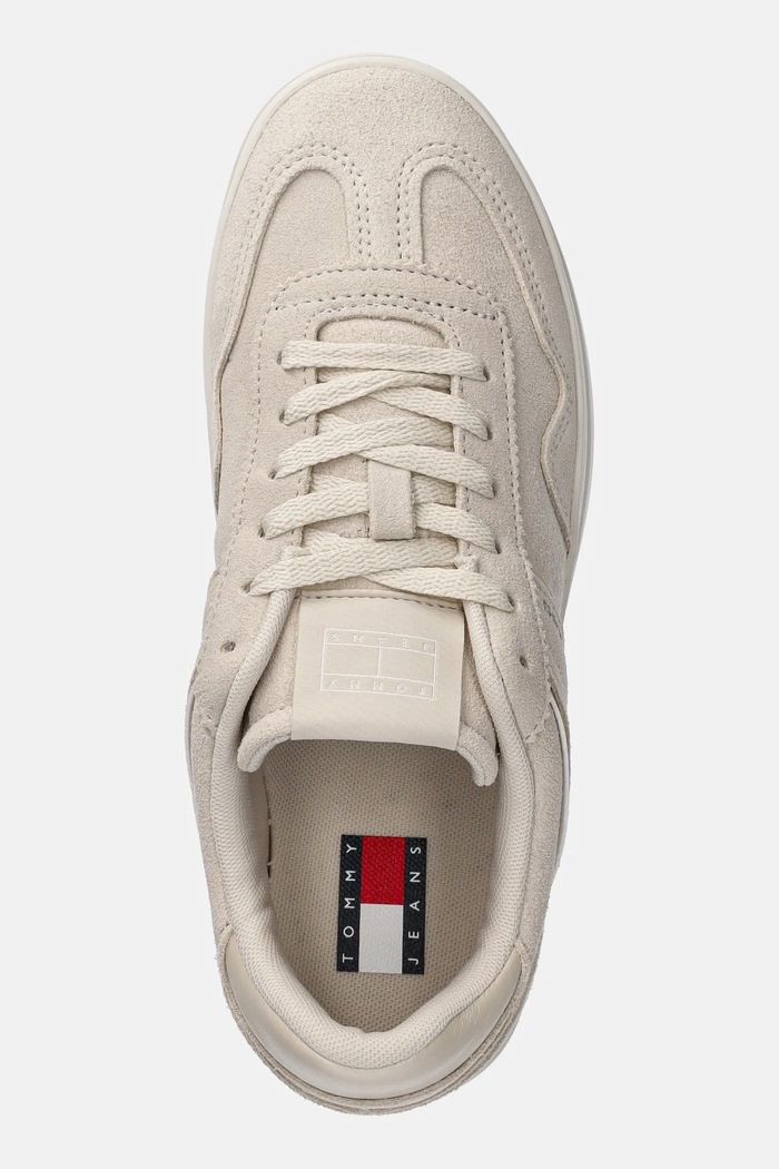 Σουέτ sneakers Tommy Jeans THE GREENWICH FLATFORM ELEVATED μπεζ EN0EN02676
