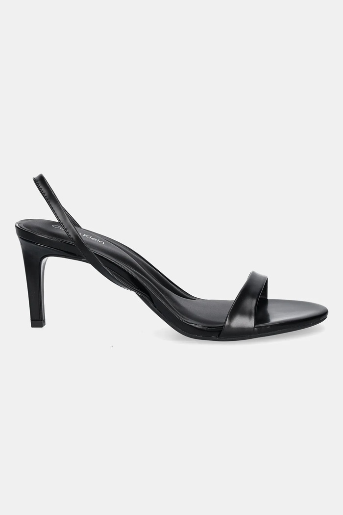 Kožené sandály Calvin Klein HEEL D'ORSAY SANDAL 70 - BRUSH L HW0HW02265 černá SS25