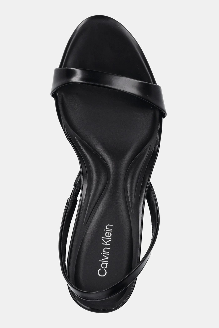 Kožené sandály Calvin Klein HEEL D'ORSAY SANDAL 70 - BRUSH L černá HW0HW02265