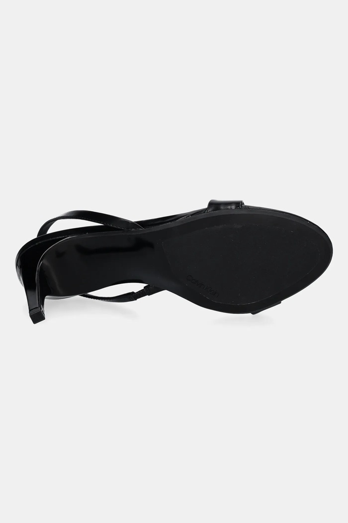 Kožené sandály Calvin Klein HEEL D'ORSAY SANDAL 70 - BRUSH L HW0HW02265 černá