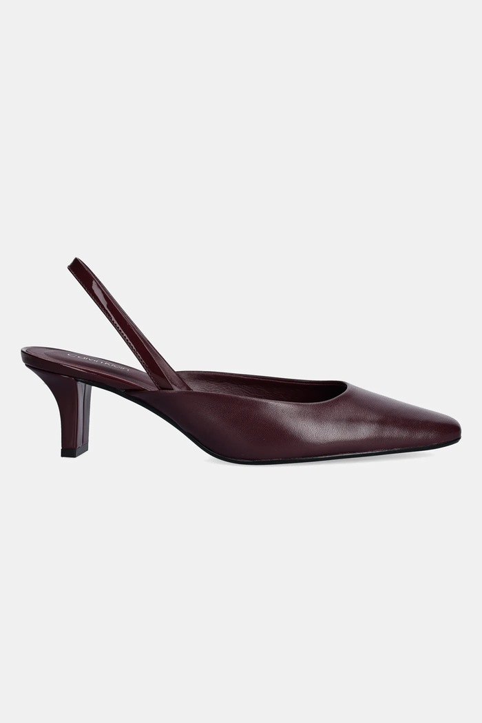 Usnjeni salonarji Calvin Klein HEEL SLING PUMP 50 - LTH HW0HW02267 bordo SS25
