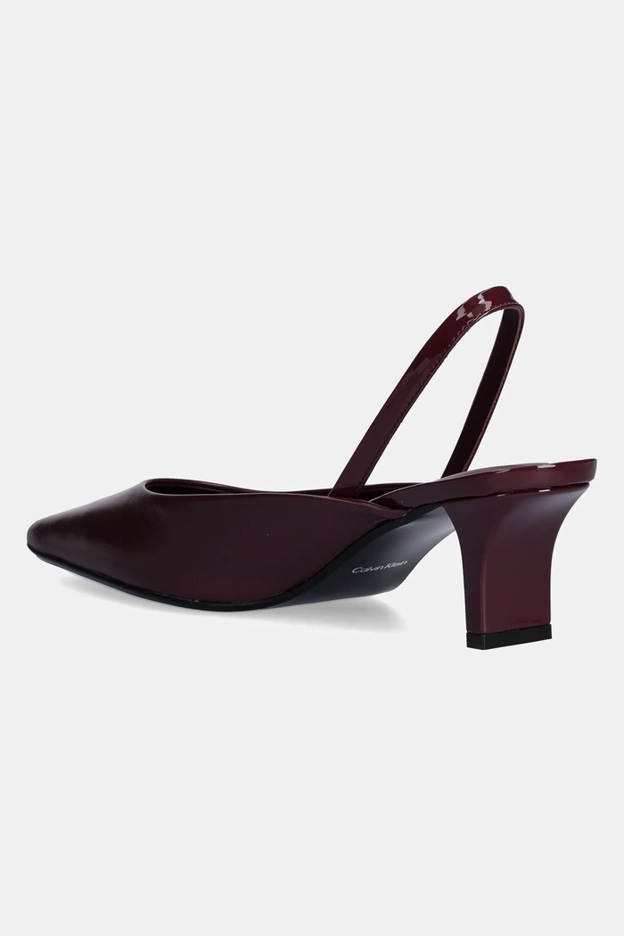 Obutev Usnjeni salonarji Calvin Klein HEEL SLING PUMP 50 - LTH HW0HW02267 bordo