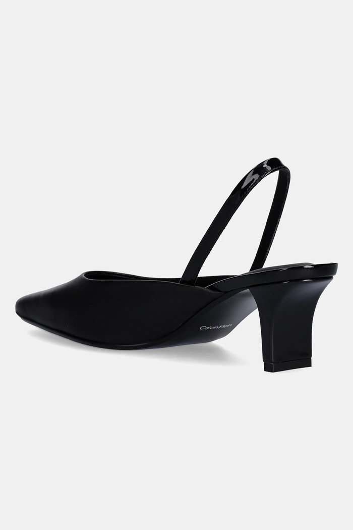 Obuwie Calvin Klein czółenka skórzane HEEL SLING PUMP 50 - LTH HW0HW02267 czarny