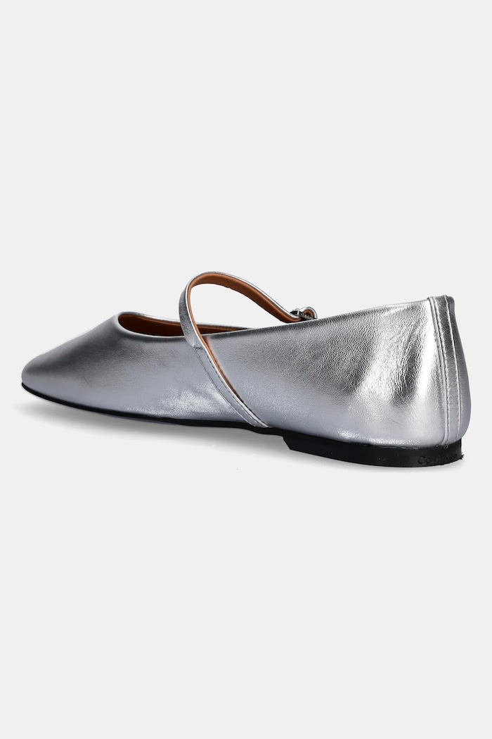 Obutev Usnjene balerinke Calvin Klein MARY JANE BALLERINA - MET HW0HW02269 srebrna