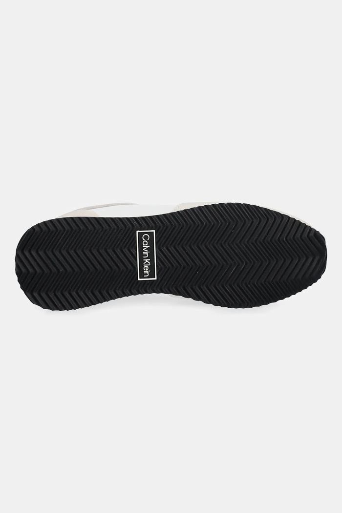 Кожени маратонки Calvin Klein RUNNER LACE UP - LTH SUE MIX HW0HW02286 бял