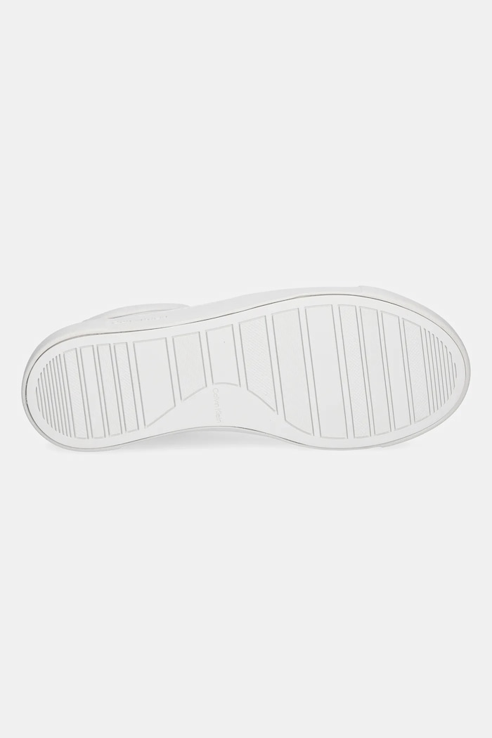 Calvin Klein sneakers din piele CUPSOLE LACE UP W/ML - LTH HW0HW02288 alb