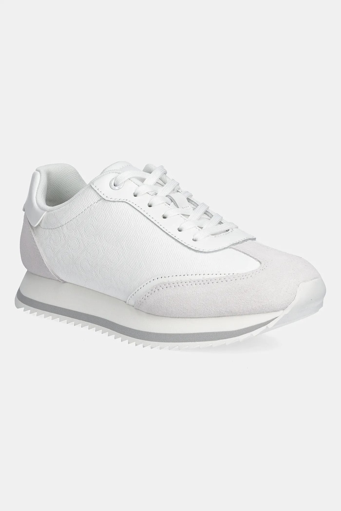 Tenisice Calvin Klein RUNNER LACE UP - MONO MIX sintetički bijela HW0HW02294