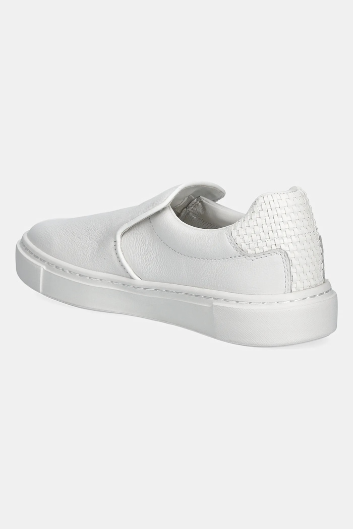 Obuv Kožené tenisky Calvin Klein CUPSOLE SLIP ON - WOVEN LTH HW0HW02297 biela