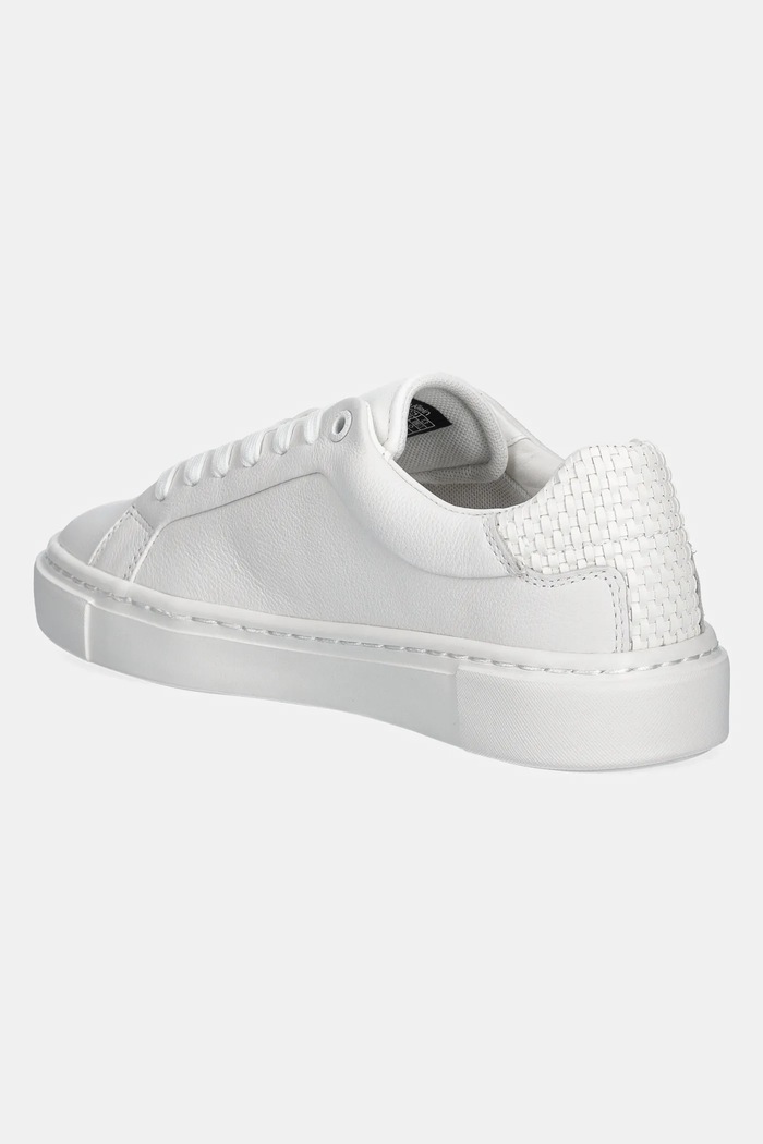Obuwie Calvin Klein sneakersy skórzane CUPSOLE LACE UP - WOVEN LTH HW0HW02298 biały