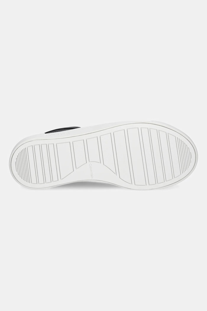 Kožené sneakers boty Calvin Klein CUPSOLE LACE UP - WOVEN LTH HW0HW02298 černá