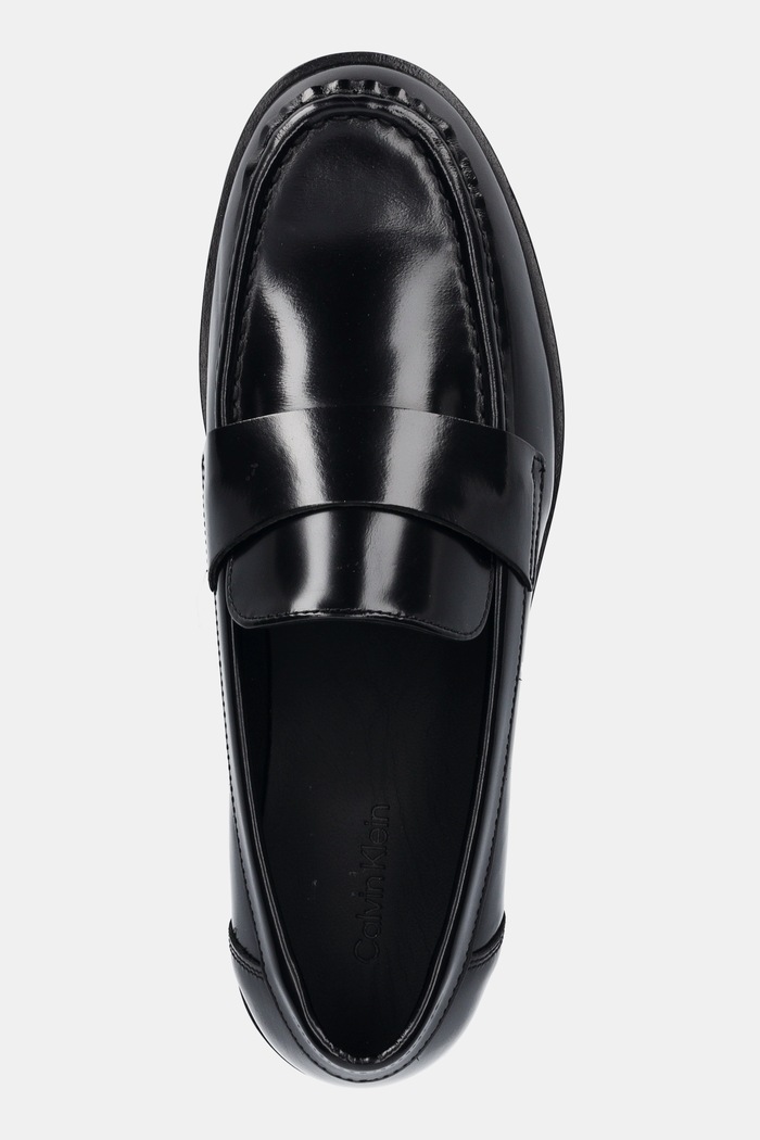 Calvin Klein mokasyny skórzane MOC LOAFER - BRUSH L czarny HW0HW02306