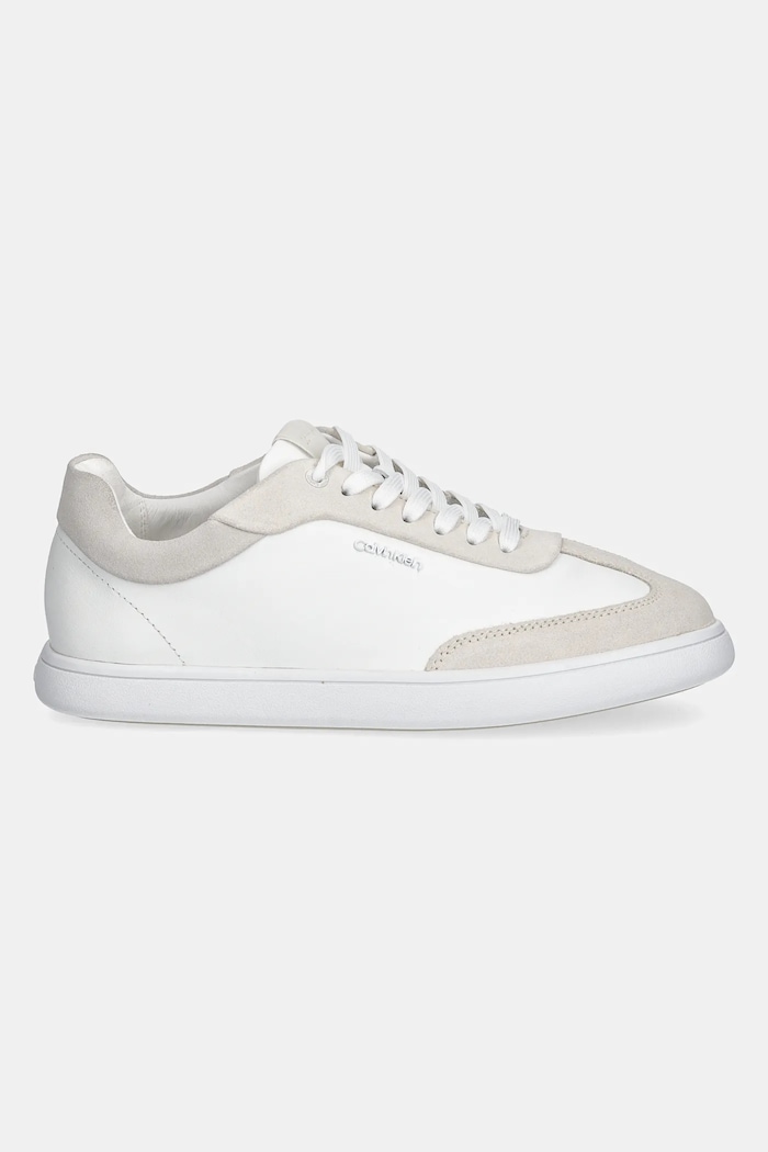 Kožené tenisky Calvin Klein CUPSOLE LACE UP - LTH SUE MIX HW0HW02435 biela SS25