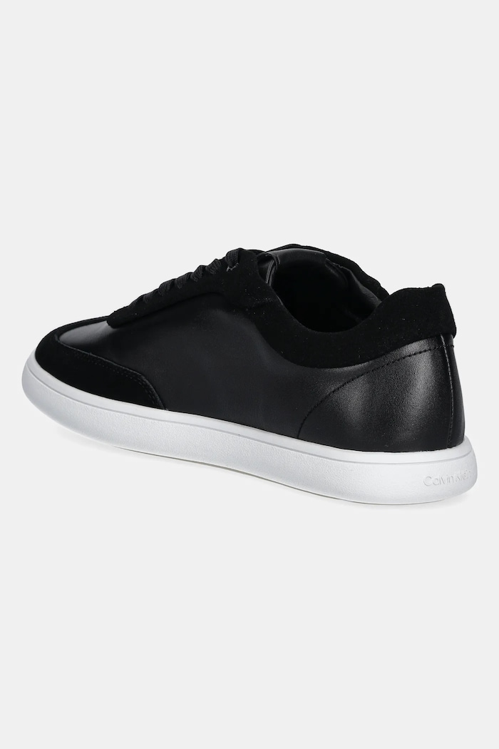 Obuwie Calvin Klein Sneakersy skórzane CUPSOLE LACE UP - LTH SUE MIX HW0HW02435 czarny