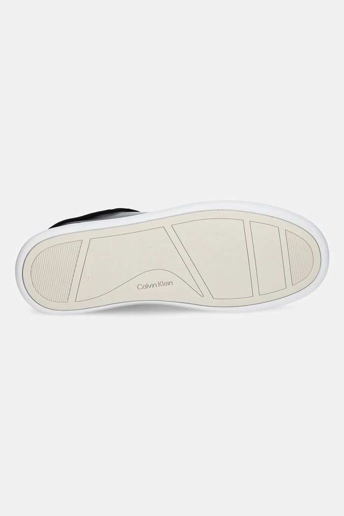 Sneakersy skórzane CUPSOLE LACE UP - LTH SUE MIX Calvin Klein czarny HW0HW02435