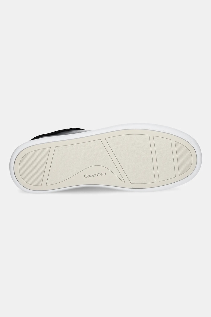 Sneakersy skórzane CUPSOLE LACE UP - LTH SUE MIX Calvin Klein czarny HW0HW02435