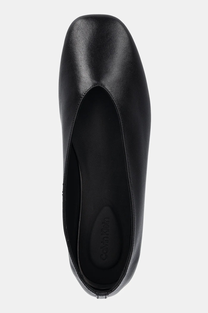 Calvin Klein baleriny skórzane CLASSIC BALLERINA - LTH czarny HW0HW02441