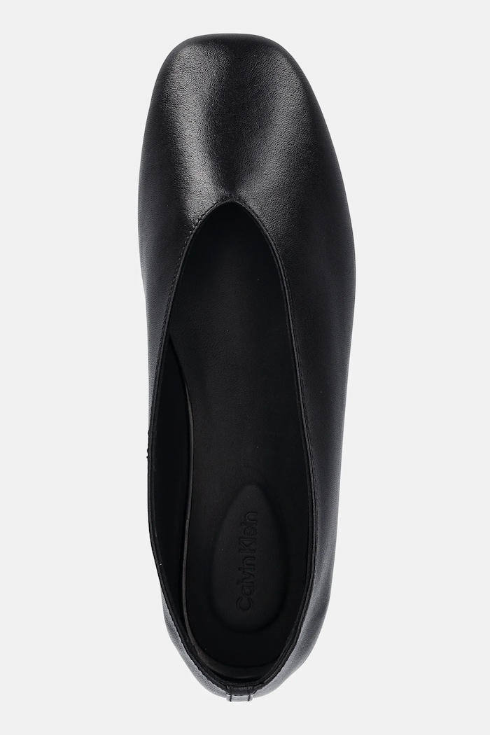 Calvin Klein baleriny skórzane CLASSIC BALLERINA - LTH czarny HW0HW02441