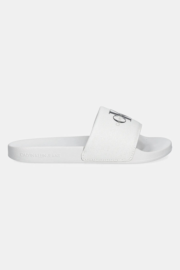 Šľapky Calvin Klein Jeans SLIDE MONOGRAM WMNS YW0YW01835 biela SS25