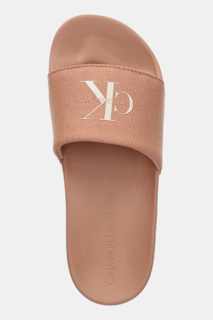 Obuwie Calvin Klein Jeans klapki SLIDE MONOGRAM WMNS YW0YW01835 pomarańczowy
