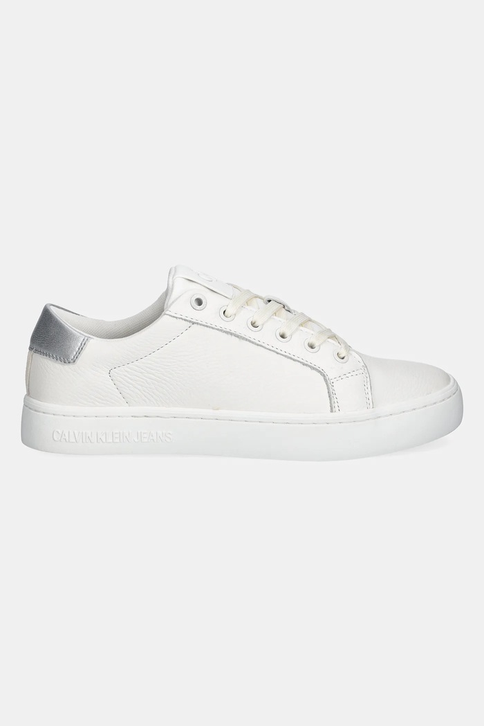 Calvin Klein Jeans sneakersy skórzane CLASSIC CUPSOLE LOW OHB YW0YW01799 biały SS25