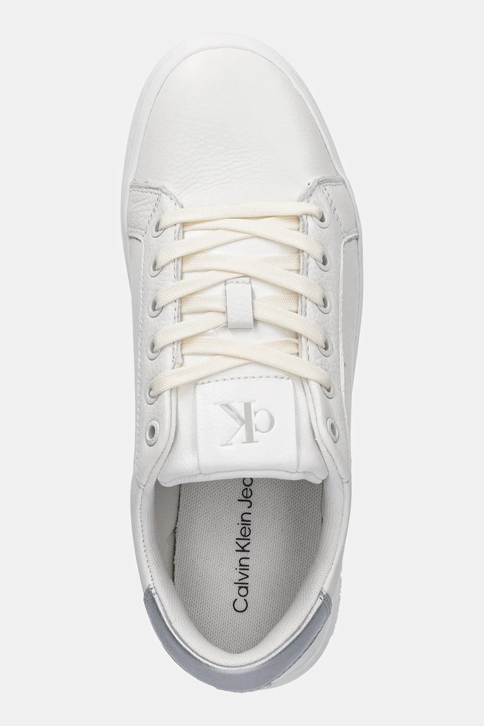 Calvin Klein Jeans sneakersy skórzane CLASSIC CUPSOLE LOW OHB biały YW0YW01799