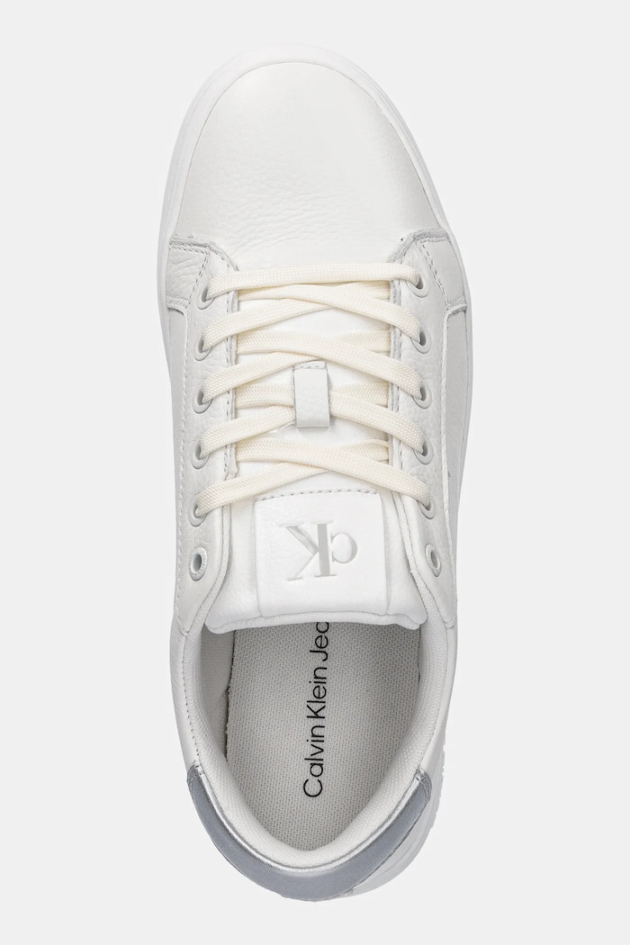 Calvin Klein Jeans sneakersy skórzane CLASSIC CUPSOLE LOW OHB biały YW0YW01799