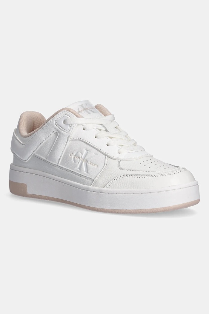 Calvin Klein Jeans sneakersy BASKET CUPSOLE LOW MIX imitacja skóry licowej biały YW0YW01650