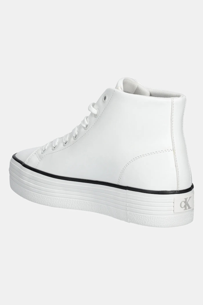 Obuwie Calvin Klein Jeans trampki skórzane BOLD VULC FLATF MID LTH IN YW0YW01634 biały
