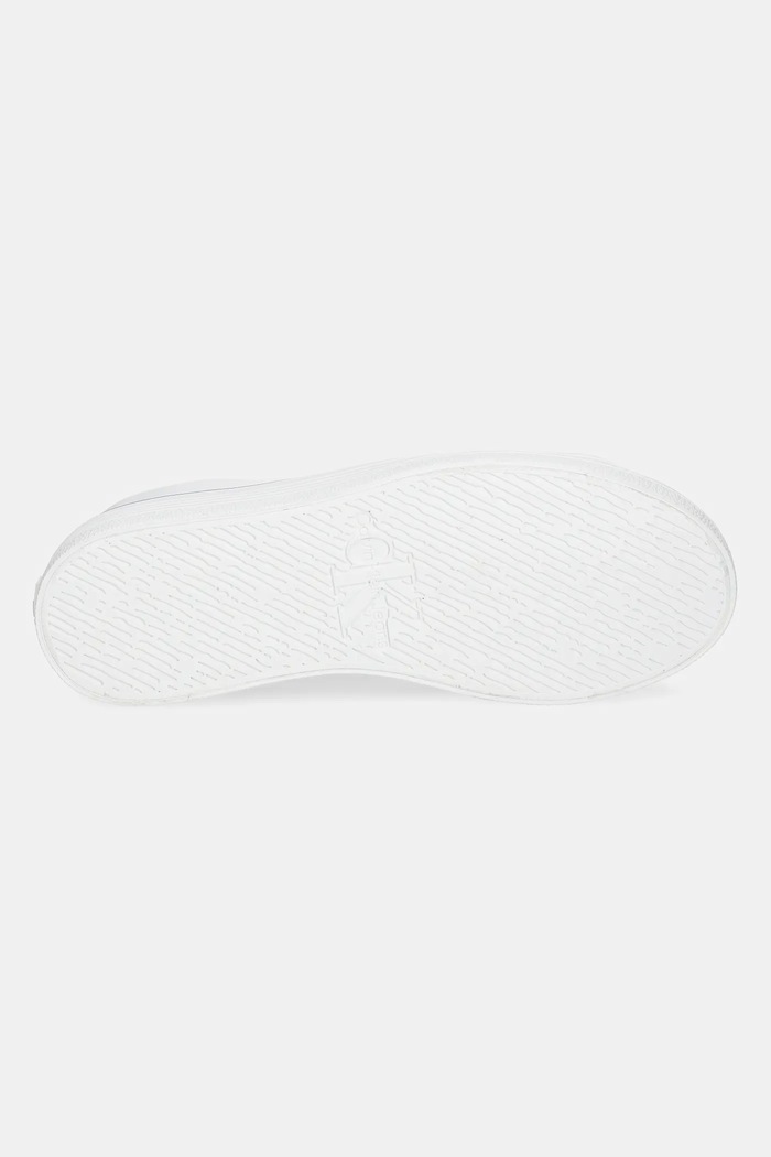 Calvin Klein Jeans trampki skórzane BOLD VULC FLATF MID LTH IN YW0YW01634 biały