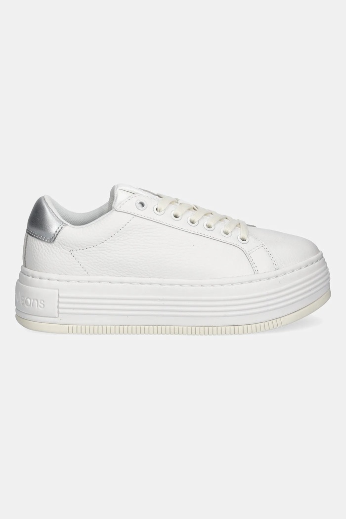 Calvin Klein Jeans sneakersy skórzane BOLD FLATF LOW MIX OHB YW0YW01632 biały SS25