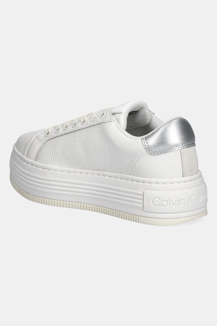 Obuwie Calvin Klein Jeans sneakersy skórzane BOLD FLATF LOW MIX OHB YW0YW01632 biały
