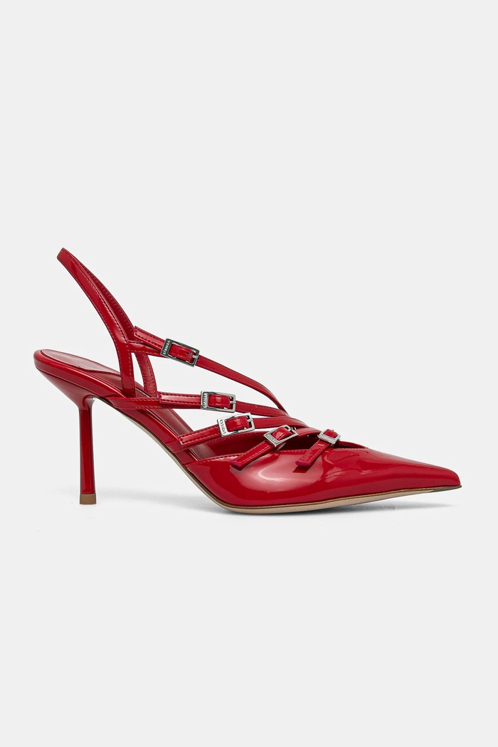 Le Silla szpilki skórzane Chanel Scarlet 4294D080BXPXKAB895 czerwony SS25