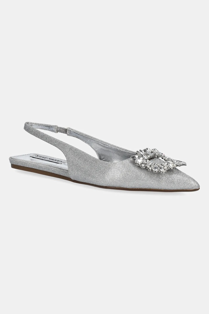 Baleríny Steve Madden Calista otvorená päta strieborná SM11003625.SIG