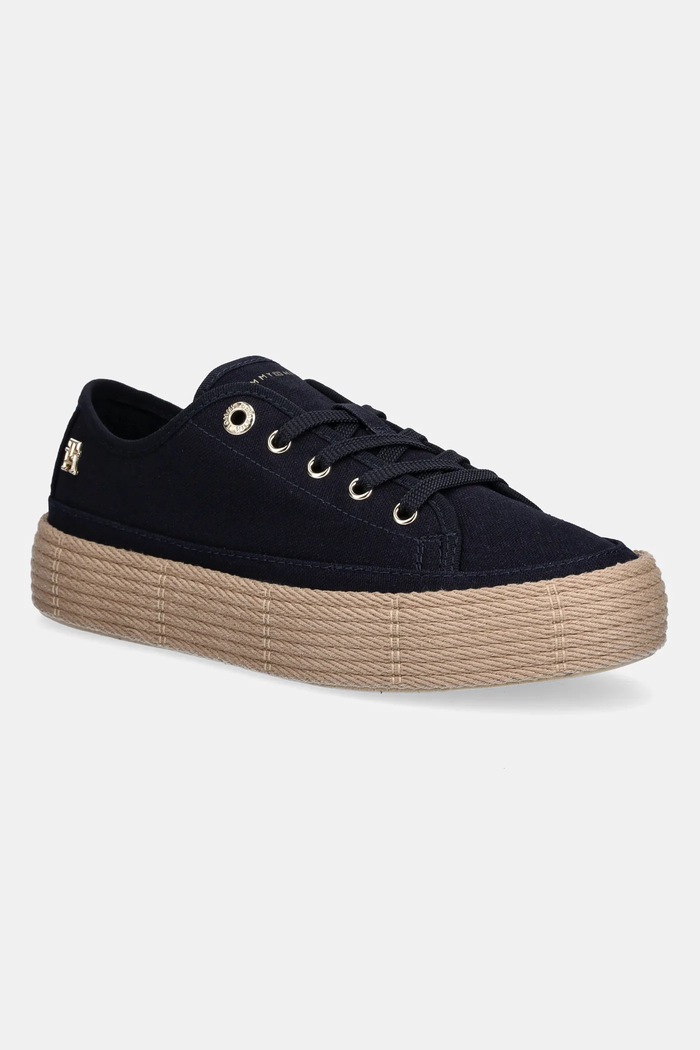 Tenisky Tommy Hilfiger VULC ESPADRILLE SNEAKER Planet friendly námořnická modř FW0FW08404