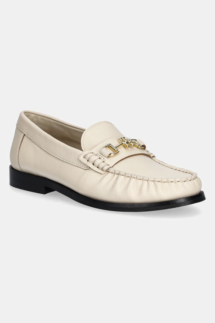 Kožené mokasíny Tommy Hilfiger SOFT LEATHER HORSEBIT LOAFER usňová koža béžová FW0FW08414
