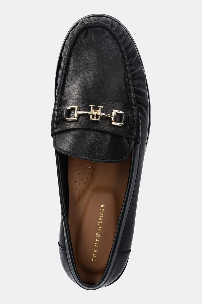 Кожени мокасини Tommy Hilfiger SOFT LEATHER HORSEBIT LOAFER черен FW0FW08414