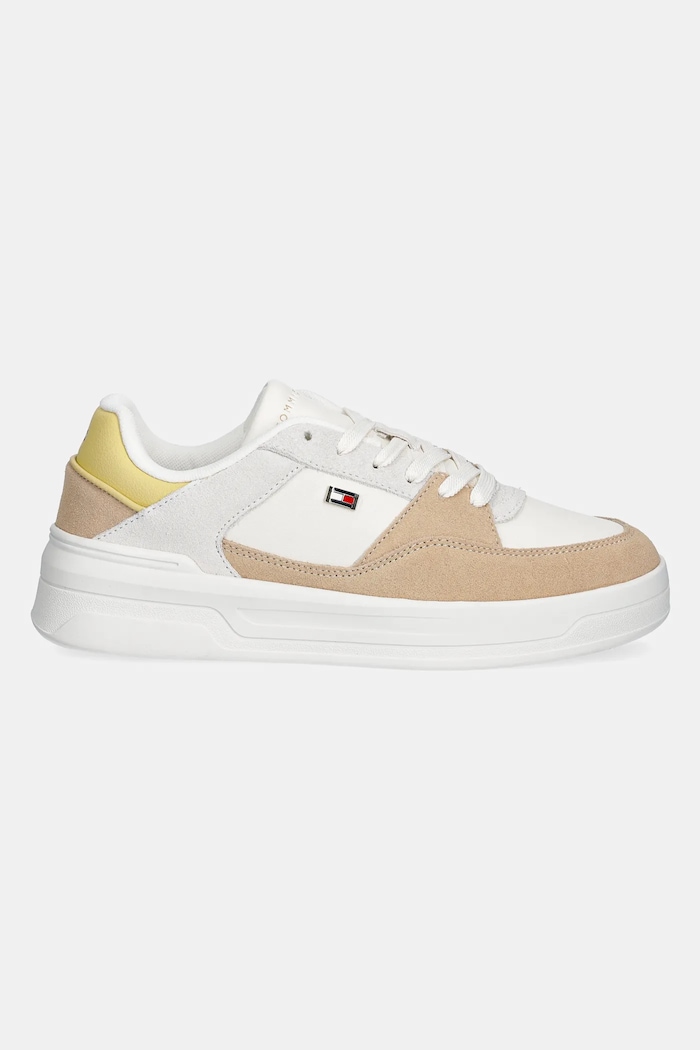 Δερμάτινα sneakers Tommy Hilfiger ESSENTIAL BASKET SNEAKER FW0FW08456 μπεζ SS25