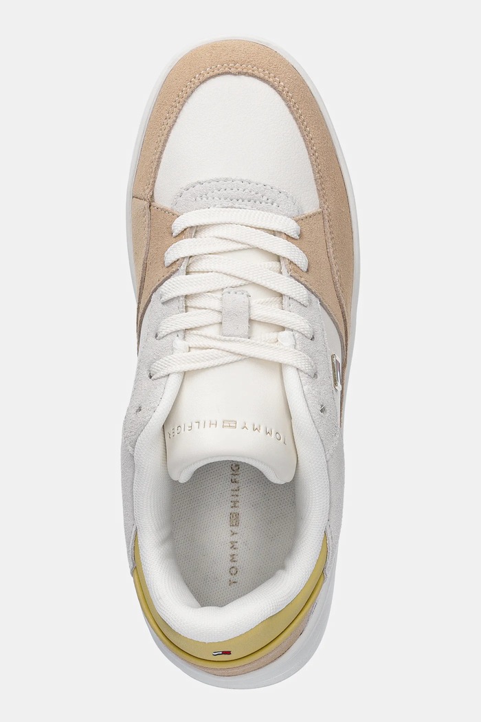 Δερμάτινα sneakers Tommy Hilfiger ESSENTIAL BASKET SNEAKER μπεζ FW0FW08456