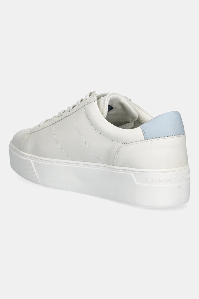 Obuv Kožené tenisky Tommy Hilfiger PLATFORM COURT SNEAKER FW0FW08464 biela