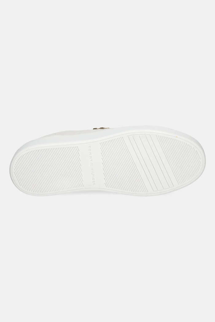 Kožené tenisky Tommy Hilfiger PLATFORM COURT SNEAKER FW0FW08464 biela