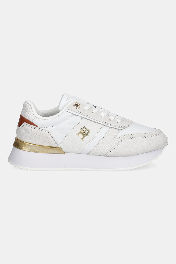Kožené sneakers boty Tommy Hilfiger TH FASHION RUNNER FW0FW08475 bílá SS25