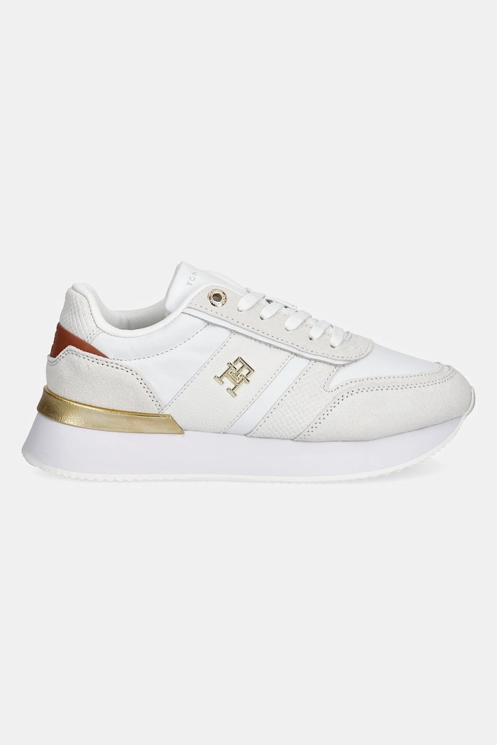 Kožené sneakers boty Tommy Hilfiger TH FASHION RUNNER FW0FW08475 bílá SS25