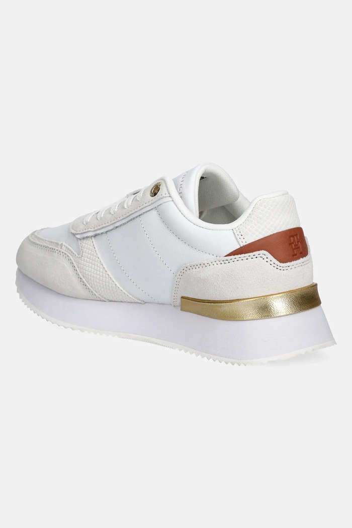 Boty Kožené sneakers boty Tommy Hilfiger TH FASHION RUNNER FW0FW08475 bílá