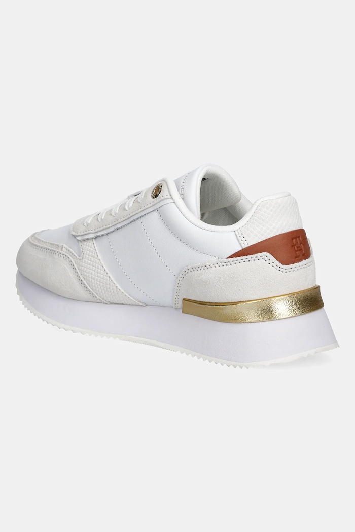 Boty Kožené sneakers boty Tommy Hilfiger TH FASHION RUNNER FW0FW08475 bílá