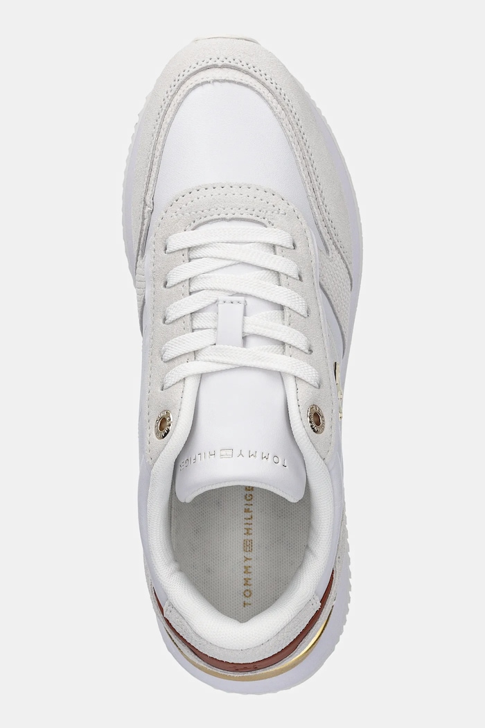 Kožené sneakers boty Tommy Hilfiger TH FASHION RUNNER bílá FW0FW08475