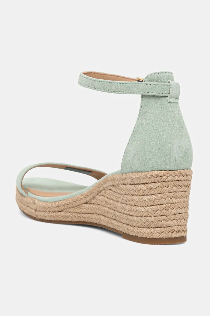 Boty Semišové sandály Tommy Hilfiger SUEDE ANKLE MID WEDGE ESPADRILLE FW0FW08479 zelená