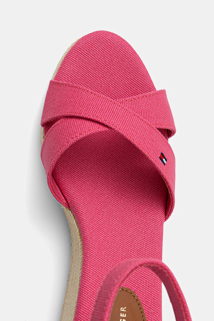 Sandale Tommy Hilfiger FLAG CRISS-CROS MID WEDGE ESPAD roza FW0FW08481