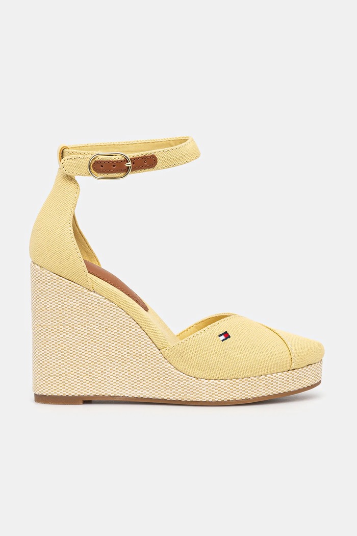 Tommy Hilfiger Espadryle FLAG HIGH WEDGE ESPAD CLOSED TOE FW0FW08494 żółty SS25