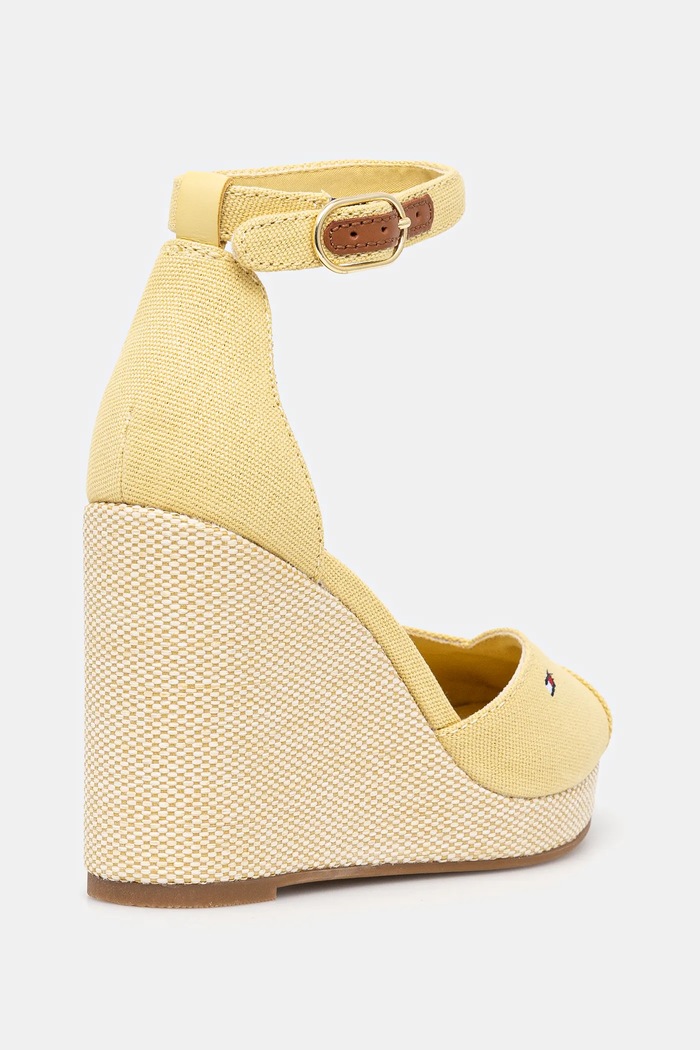 Obuwie Tommy Hilfiger Espadryle FLAG HIGH WEDGE ESPAD CLOSED TOE FW0FW08494 żółty